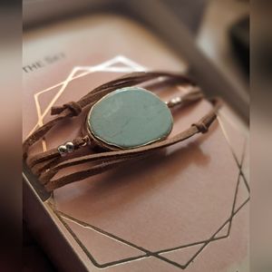 Turquoise stone bracelet/necklace combo